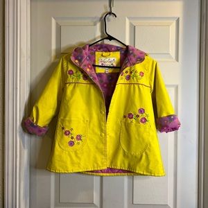 Beautiful Flowers, Wippette Kids Bright Yellow Kids Rain Jacket size 4